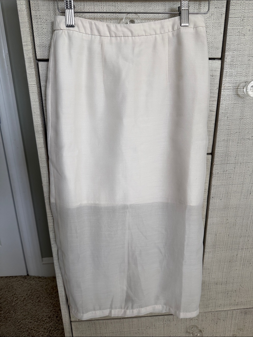 a new day Cream Straight sheer Midi Skirt